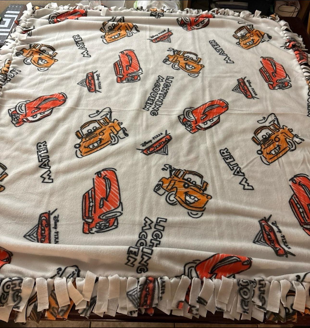 Cars tied- knot blanket