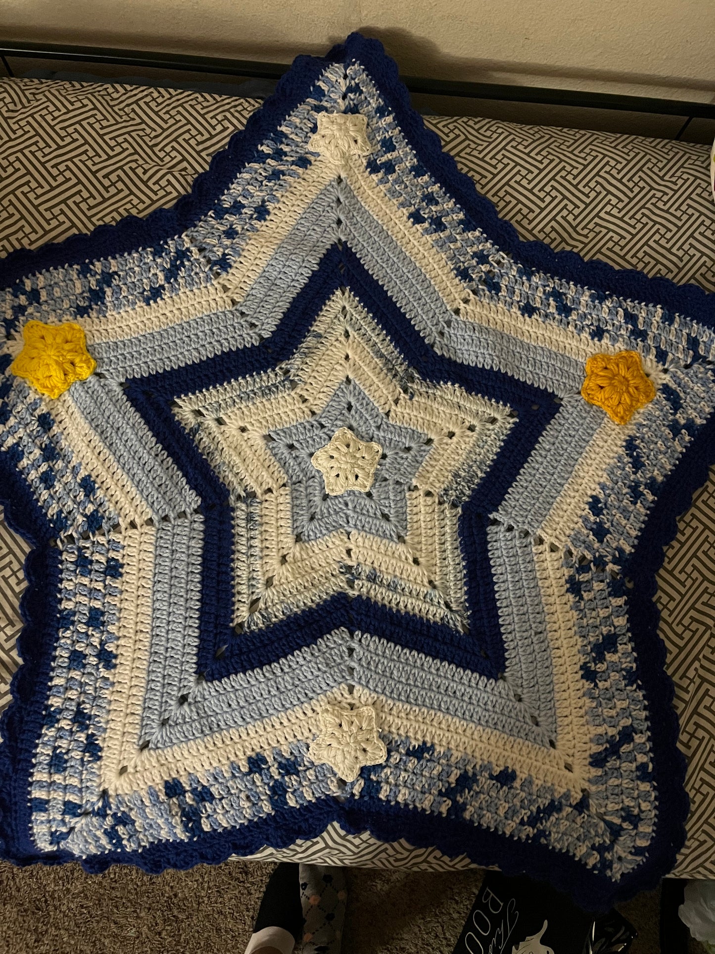 1-BLUE:GLOW n The Dark! STAR Baby blanket!