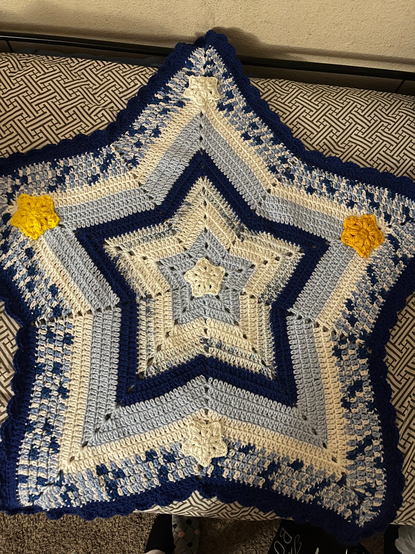 1-BLUE:GLOW n The Dark! STAR Baby blanket!