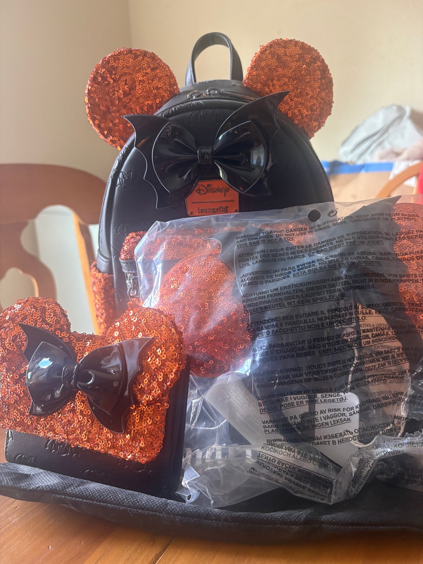 Resale-Disney Loungefly Halloween Backpack,Wallet and Ears SET!